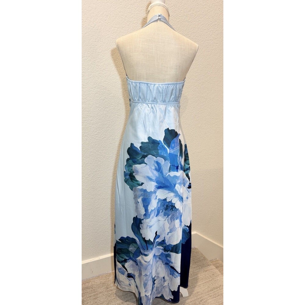Thirty Thirty Women Exploded Floral Printed Halter V-Neck Maxi Dress. Size M - Picture 6 of 9